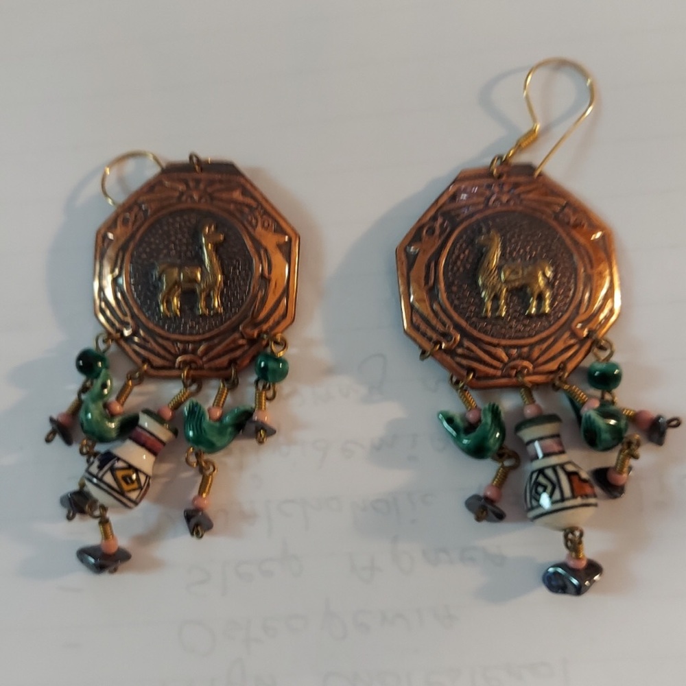 Copper colored Llama Earring